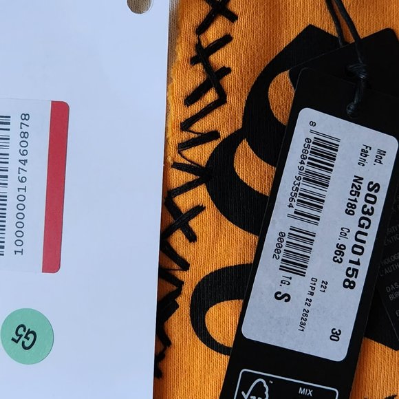 NWT Just Cavalli orange/cream cotton tattoo print Sweatshirt Sz S - Picture 13 of 13